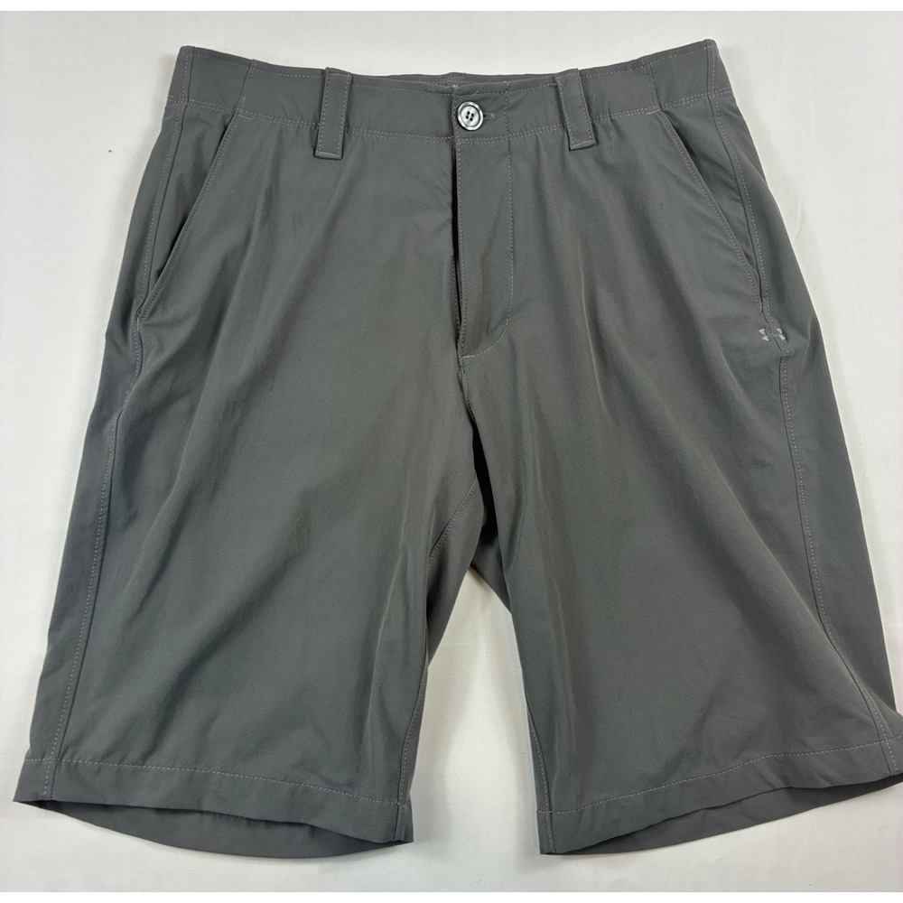 Under Armour Golf Shorts Mens 32 Gray Pre-owned Flat Front Performance Active
